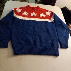 Vintage Handmade Knit Maple leaf Sweater